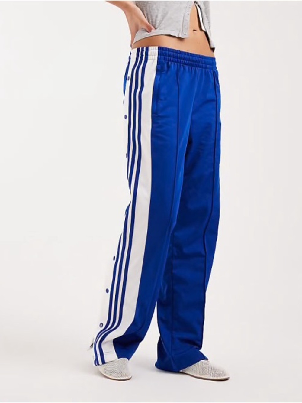 Adidas Blue Track Pants with Classic White Stripes - Picture 8 of 10